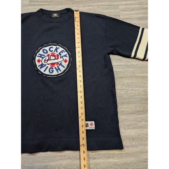 Vintage Bulletin Men's Large Hockey Night in Canada Jersey Sweater Knit NHL CBC - Picture 9 of 10